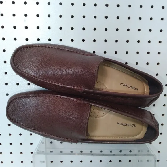 NORDSTROM Brown Men's Shoes Loafers  and Slip OnS Comfort Leather Upper &amp; Lining