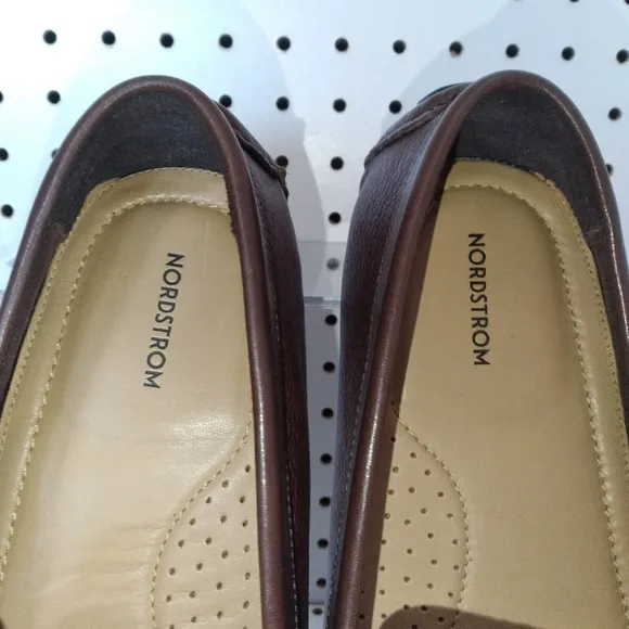 NORDSTROM Brown Men's Shoes Loafers  and Slip OnS Comfort Leather Upper &amp; Lining