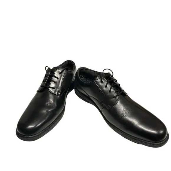 Nunn Bush Marvin St Black Leather Slip Resistant Oxford Shoes | Size 12