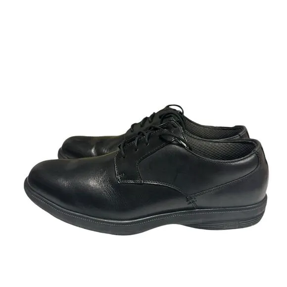 Nunn Bush Marvin St Black Leather Slip Resistant Oxford Shoes | Size 12