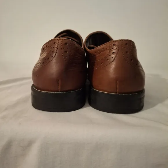 Nunn Bush Men's Brown Leather Cap Toe Oxford Gel Insert Dress Shoes