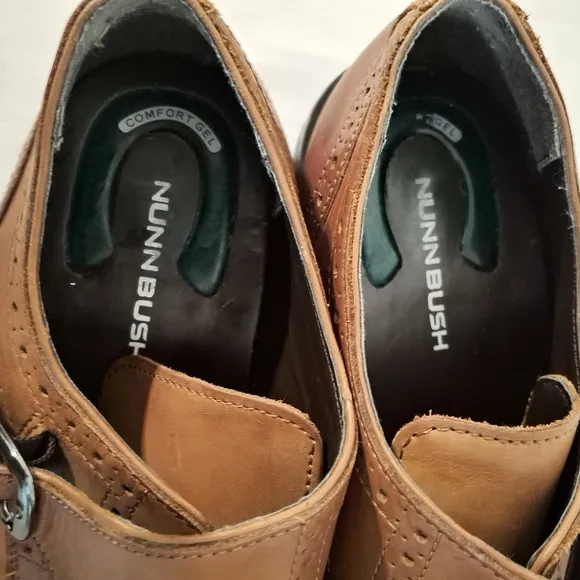 Nunn Bush Men's Brown Leather Cap Toe Oxford Gel Insert Dress Shoes