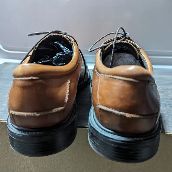 NUNN BUSH Mens Shoes Size 9M Lace Up Cognac Leather Maxwell Oxford Comfort Gel