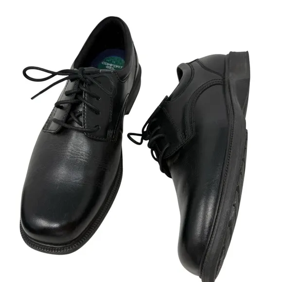 Nunn Bush Men’s Size 9.5 Kore Pro tie Casual Dress Comfort Shoes Leather Black
