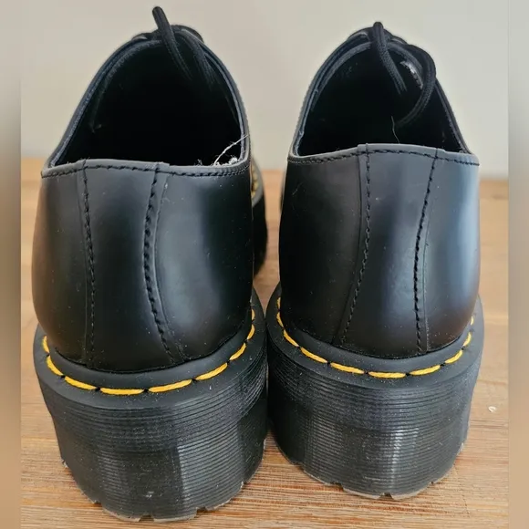 NWOB DR MARTENS 1461 Quad Unisex Smooth Black Leather Shoes