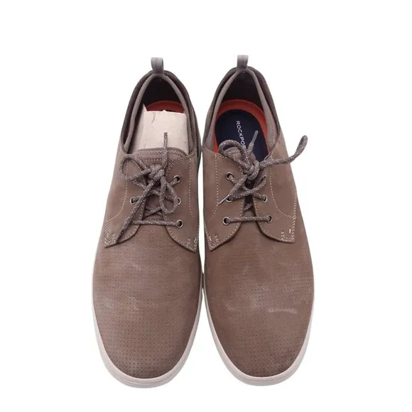 NWOB Rockport Zaden Plain Toe Oxford Shoes Sz 14 Brown Leather Lace Up CH4926