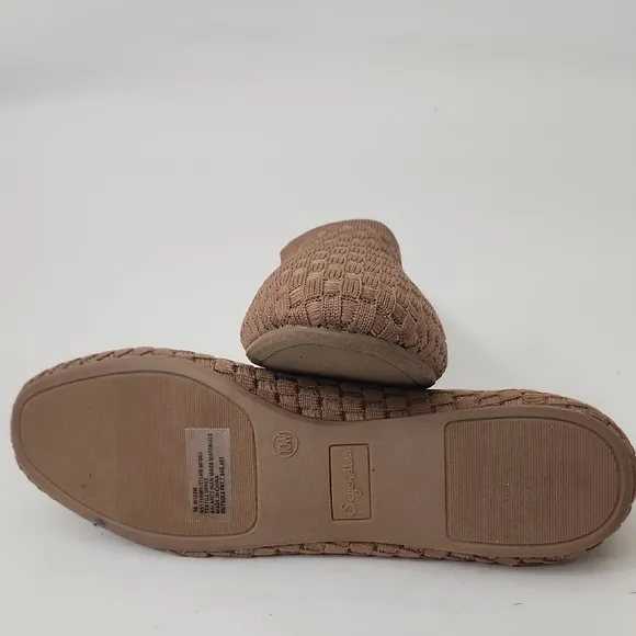 NWOT Seychelles Tan Woven Wide Memory form Flats Size 10