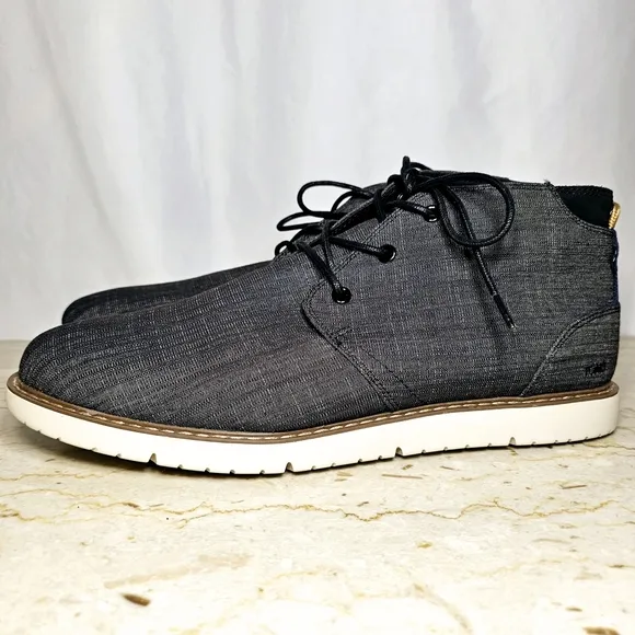 NWOT Toms Mens Chukka-style Gray High-top Lace-up Shoes Boots Size 13