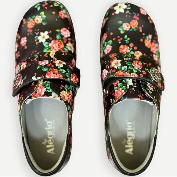 NWT Alegria Joleen Floral Blossom Clog Shoes. Size 39. Wide Insoles.
