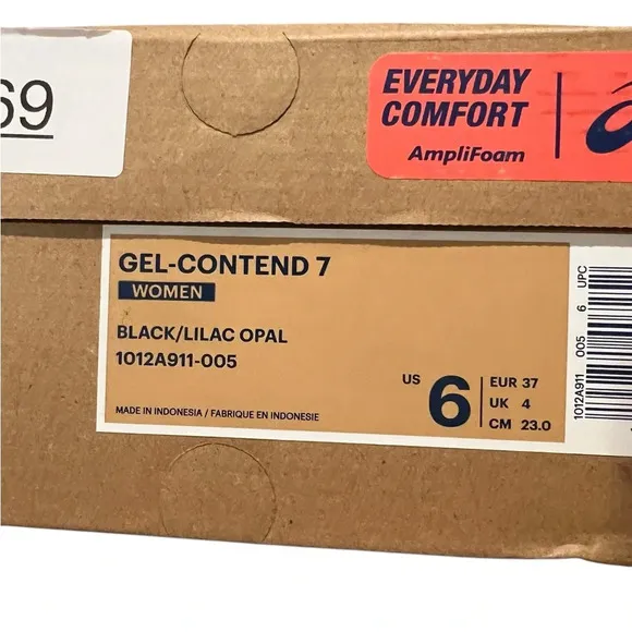 NWT ASICS Women’s Gel-Contend 7 Black/Purple Running Shoes in size 6