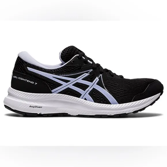 NWT ASICS Women’s Gel Contend 7 Running Shoes in Black/Lilac Opal size 5.5 wide