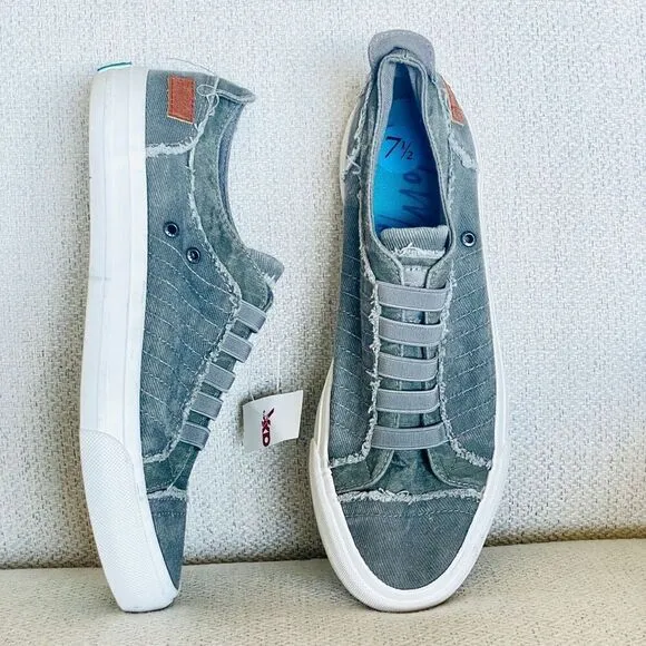 NWT Blowfish Malibu Mars 7.5 Distressed Grey No shoelaces Memory foam Sneakers