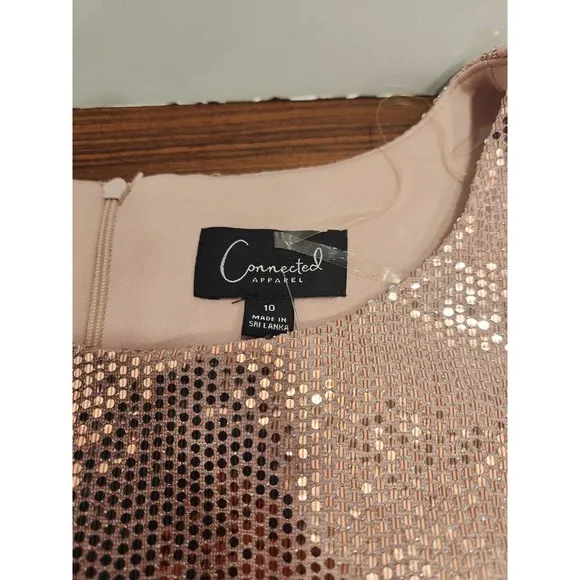NWT Connected Apparel Kym Sequin‎ Fit Flare Cocktail Dress