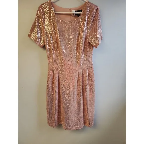 NWT Connected Apparel Kym Sequin‎ Fit Flare Cocktail Dress