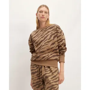 NWT Everlane Sweater Oversized Crew Alpaca Tiger Stripe Women's Size Medium ECO