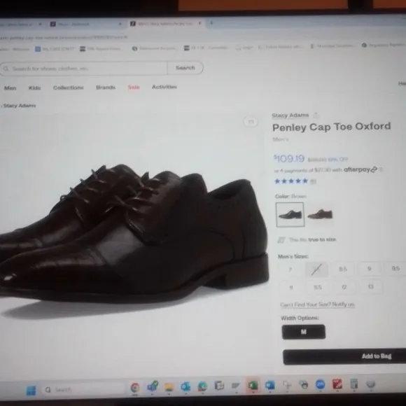 NWT NIB Stacy Adams Penley Cap Toe Oxford shoes