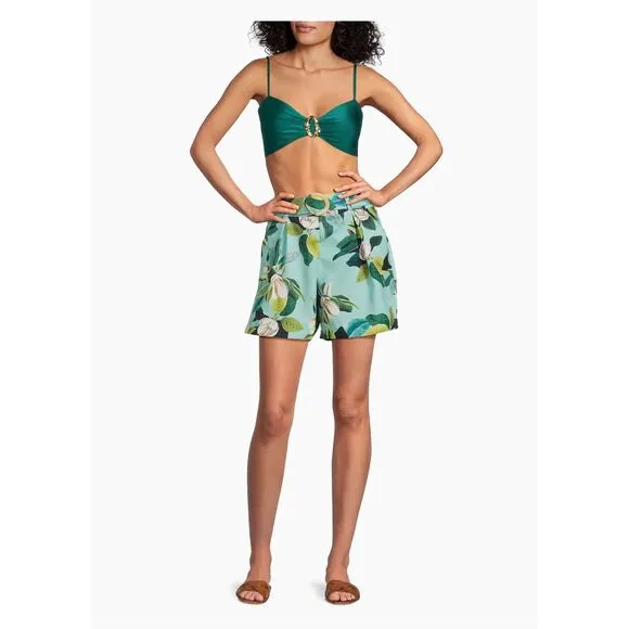 NWT PatBO Magnolia Floral Belted Shorts Size US size 6