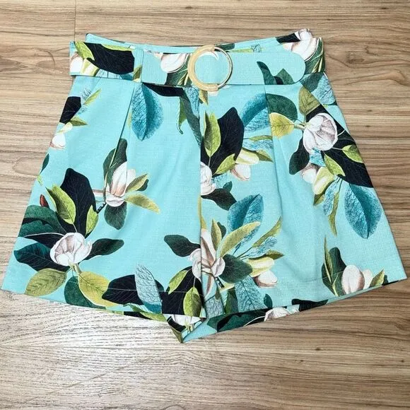 NWT PatBO Magnolia Floral Belted Shorts Size US size 6