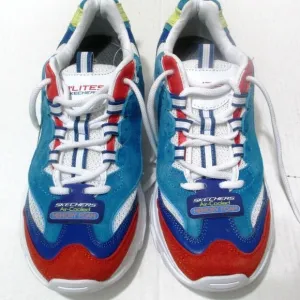 NWT Skechers D'Lites Mens 7.5M Suede Sneakers Red White Blue RARE