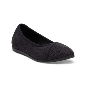 NWT TOMS Womens Black Knit Cushioned Katie Pointed Toe Slip On Flats Shoes 7.5
