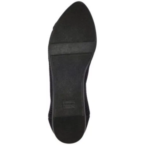 NWT TOMS Womens Black Knit Cushioned Katie Pointed Toe Slip On Flats Shoes 7.5