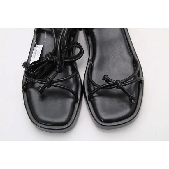 nwt torrid sandals ankle strappy platform shoes summer black 8 WW (EXTRA WIDE)