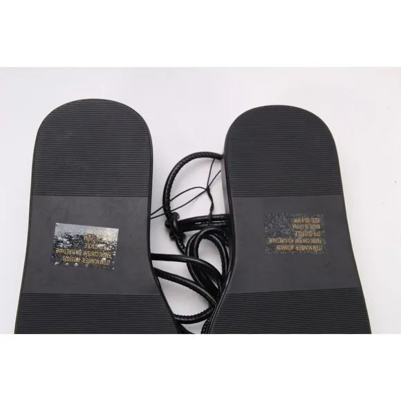 nwt torrid sandals ankle strappy platform shoes summer black 8 WW (EXTRA WIDE)