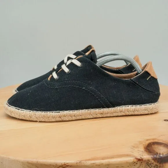 Olukai Kaula Pa‘a Li Paniolo Women's Size 7.5 Shoes Black Low Top Comfort Shoe
