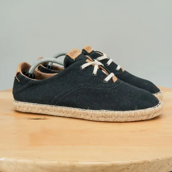 Olukai Kaula Pa‘a Li Paniolo Women's Size 7.5 Shoes Black Low Top Comfort Shoe