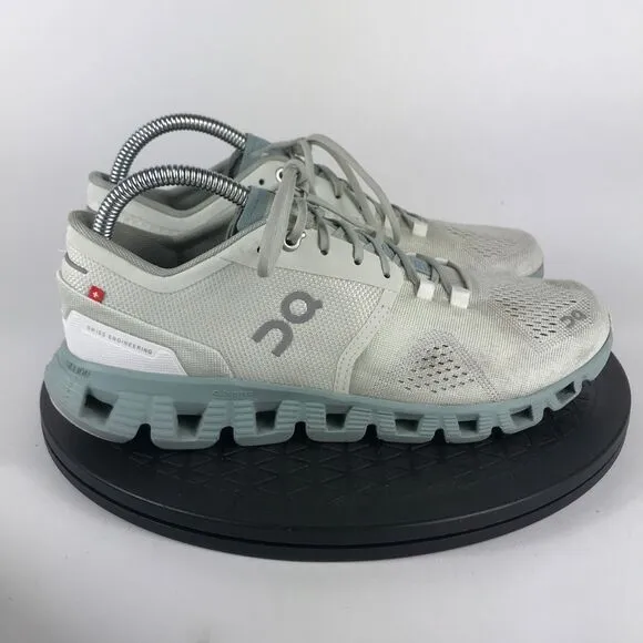 ON Cloud X White/Teal Swiss Engineering Running Shoes Women’s Size 8.5