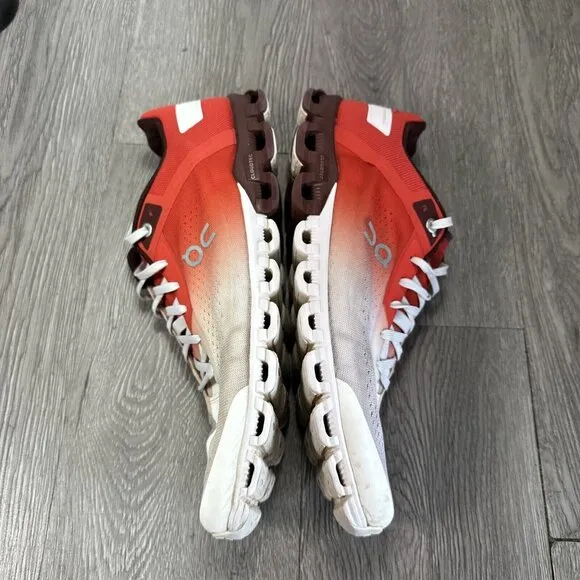 ON Cloudflow Running Shoes Sneakers Womens Size 10 US White Red