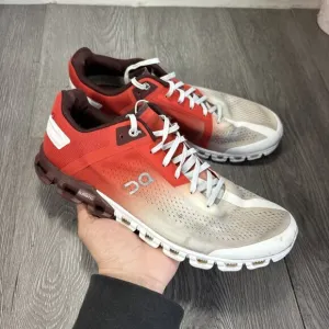 ON Cloudflow Running Shoes Sneakers Womens Size 10 US White Red