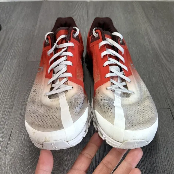ON Cloudflow Running Shoes Sneakers Womens Size 10 US White Red