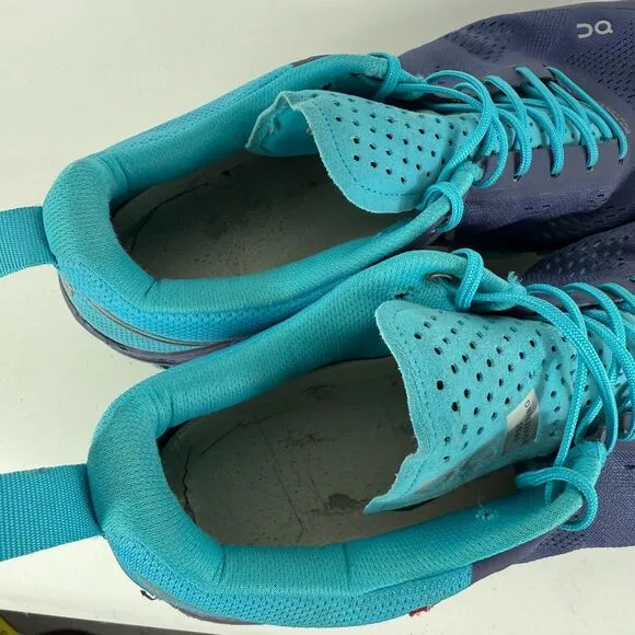 On Cloudsurfer Sneaker Women's 10.5 Blue Lace-Up Low Top Running Athletic Shoes