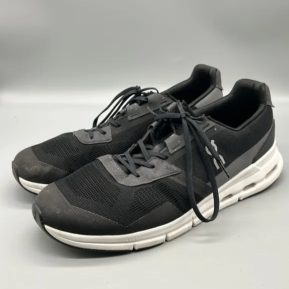 ON men's cloudrift sneaker in black/white sz| 12