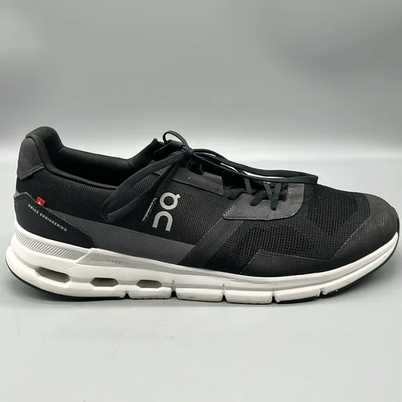 ON men's cloudrift sneaker in black/white sz| 12