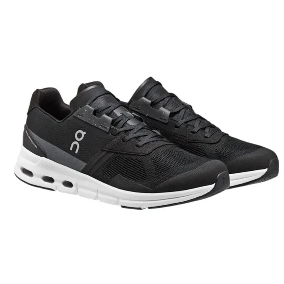 ON men's cloudrift sneaker in black/white sz| 12