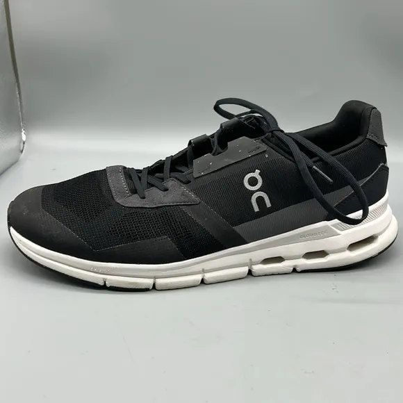 ON men's cloudrift sneaker in black/white sz| 12