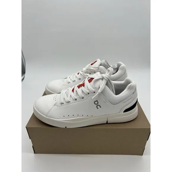 On Men's THE ROGER Advantage Shoes White/ Spice New With Box (No lid) Size 8