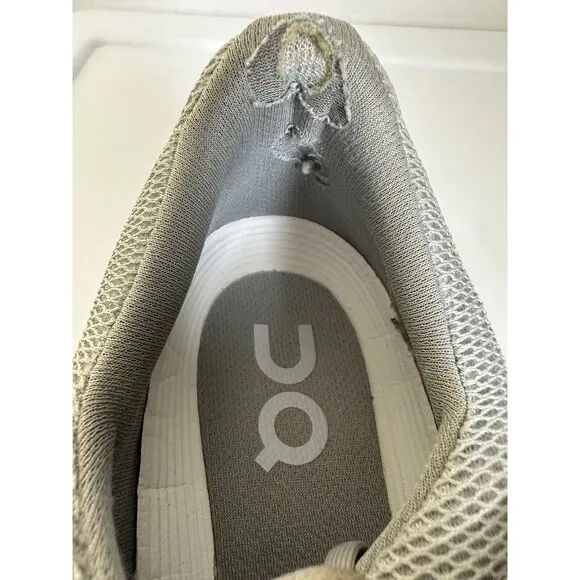 On Running Cloud Helion Womens Size 9 Gray White Running Shoes Cloudtec Swiss