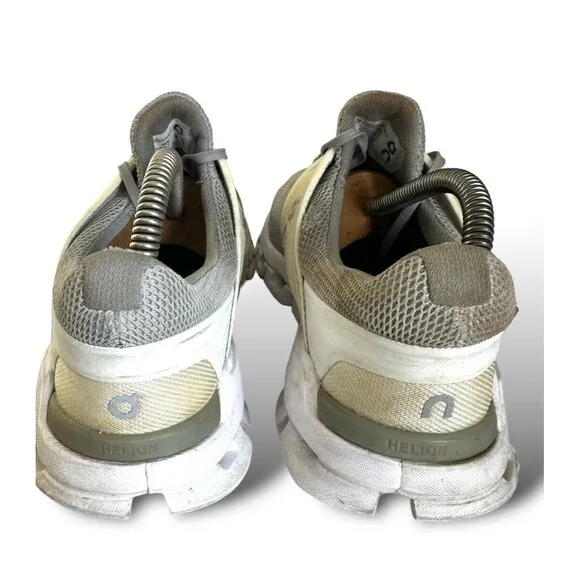On Running Cloud Helion Womens Size 9 Gray White Running Shoes Cloudtec Swiss