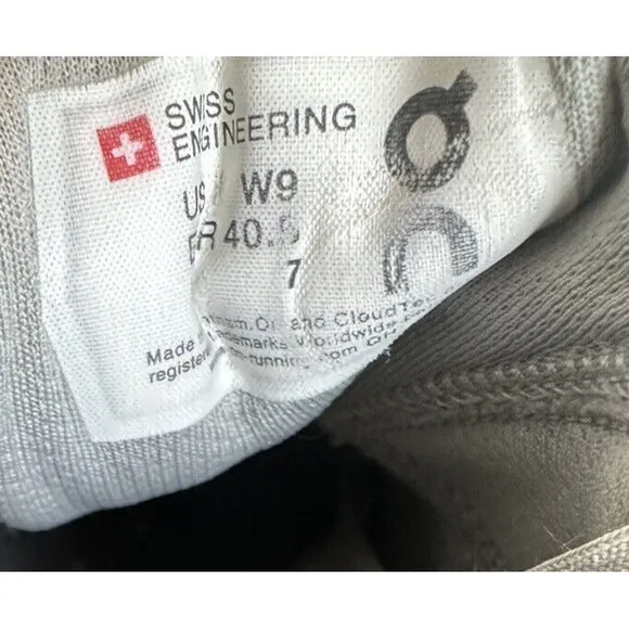 On Running Cloud Helion Womens Size 9 Gray White Running Shoes Cloudtec Swiss