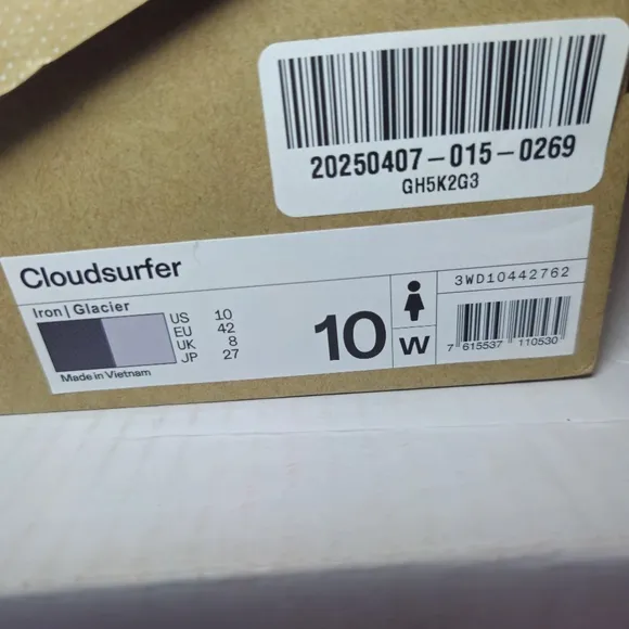 On Running Cloudsurfer Iron Glacier 3WD10442762 Women's Size 10