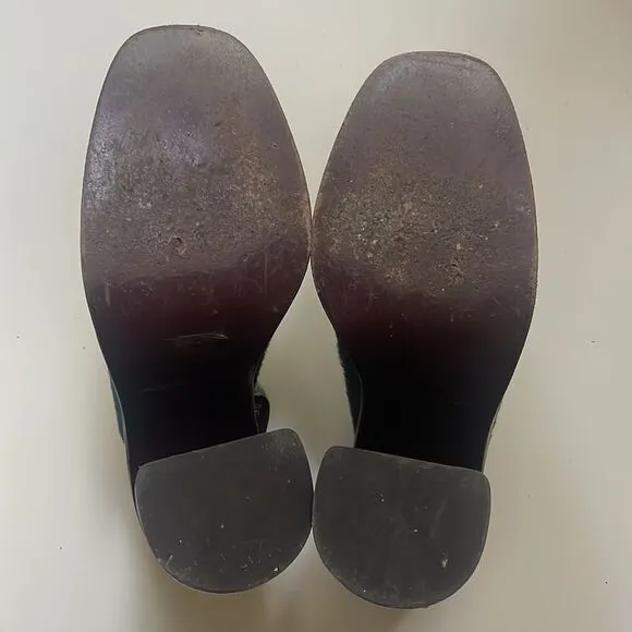 Opening Ceremony Luxor Heeled Buckle Shoes in Deer Teal Pony Hair - Size 8.5