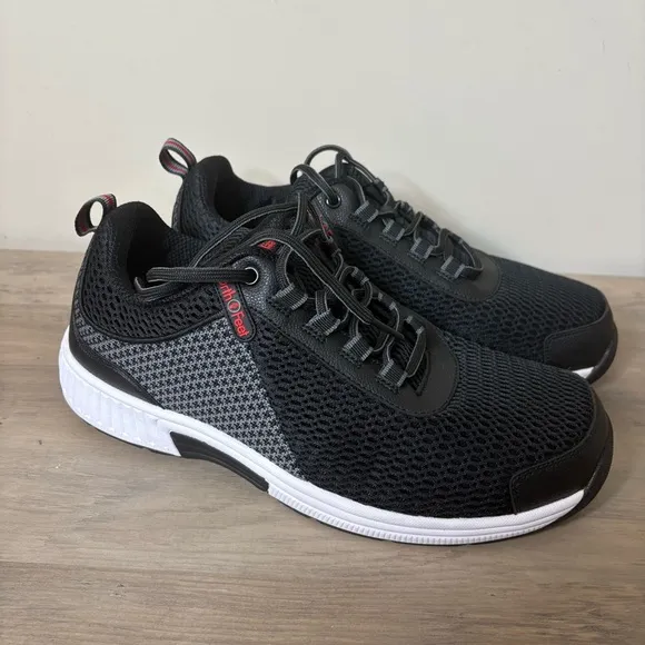 Orthofeet Biofit Edgewater Black Lace Up Shoes Sneakers Men’s Size 9.5 XX-Wide