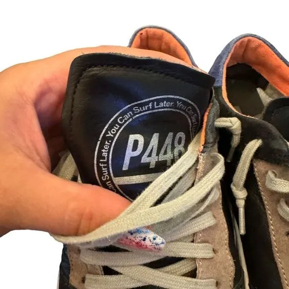 p448 sneakers shoes size 41 men’s blue black orange