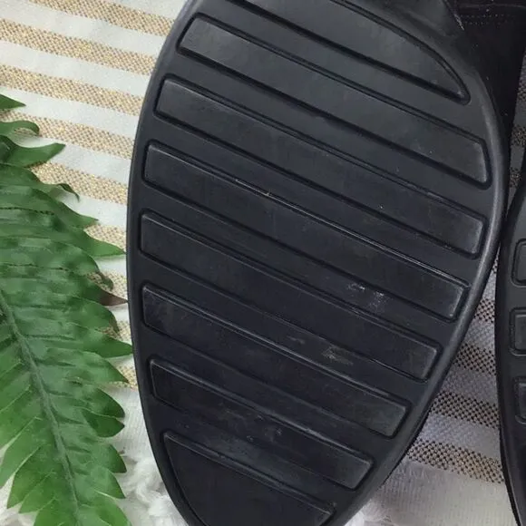 Paul Green Black Suede Slip On Heeled Booties