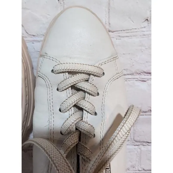 Pikolinos Asturias Beige Leather Sneakers Shoes Size 38 7-7.5 US EUC Lug Sole