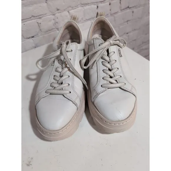 Pikolinos Asturias Beige Leather Sneakers Shoes Size 38 7-7.5 US EUC Lug Sole