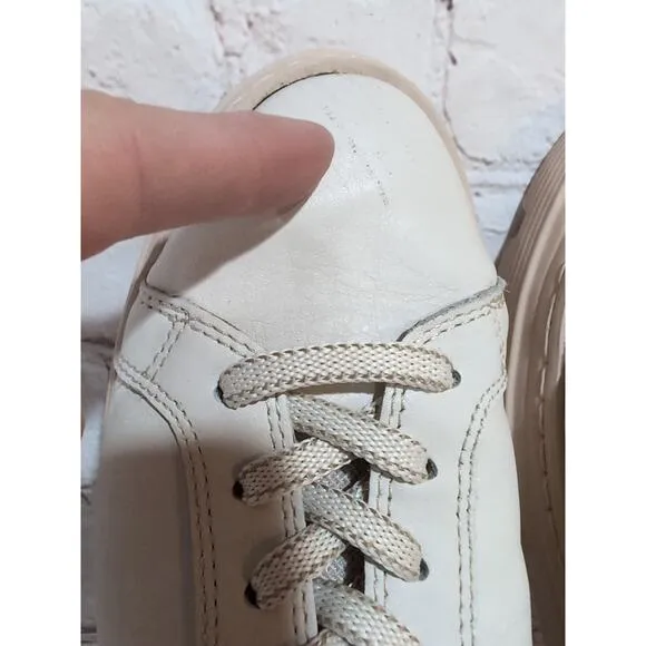 Pikolinos Asturias Beige Leather Sneakers Shoes Size 38 7-7.5 US EUC Lug Sole